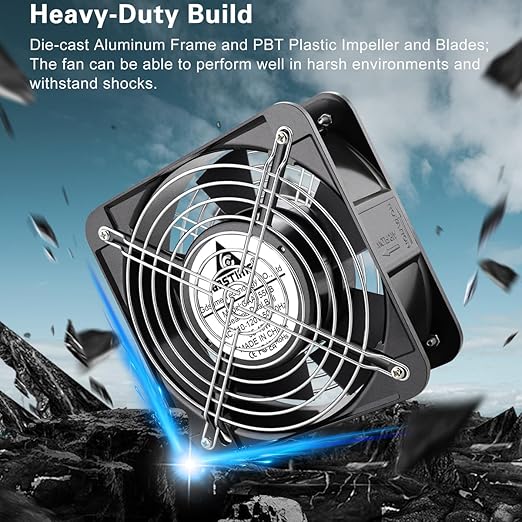 GDSTIME AXIAL Fan 15050, 110V 120V AC 150mm x 150mm x 50mm Fan, Ventilation Exhaust Projects Cooling Fan - Image 3
