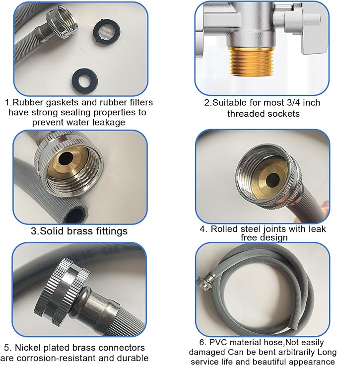 Dehumidifier Drain Hose 3/4 Inch FHT Connection, With Brass Joint To Prevent Water Leakage, Fully Compatible With Most Of Dehumidifiers，8ft - Image 4