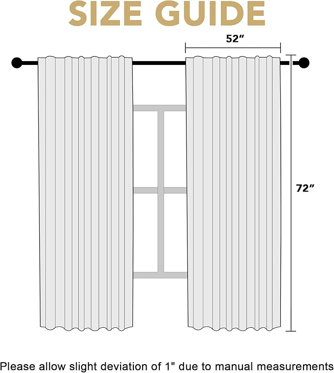 H.VERSAILTEX Blackout Curtains Thermal Insulated Window Treatment Panels Room Darkening Blackout Drapes for Living Room Back Tab/Rod Pocket Bedroom Draperies, 52 x 72 Inch, Stone, 2 Panels - Image 6