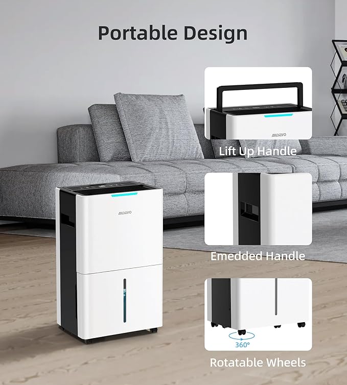 5000 Sq. Ft Dehumidifiers for Home and Basement, 52 Pint/Day Dehumidifier with Drain Hose, 3 Modes, 24H Timer, Auto Defrost, Child Lock, for Bedroom, Garage, RV, Large Room, Humid Summer, Rainy Season - Image 7