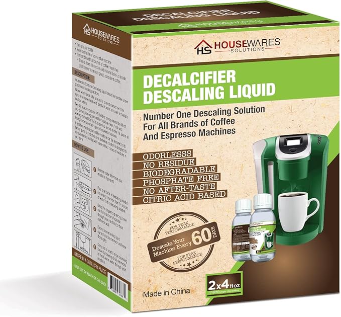 Descaling Solution for All Brands of Coffee and Espresso Machines By Housewares Solutions - 4 Fluid Ounce Bottle (2-Pack) - Image 5