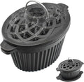Wood Stove Steamer & Cast Iron Humidifier, 1.4 Qt Fireplace Simmer Pot with Cast Iron Trivet, Dual-Layer Design for Steaming, Humidifying and Stove Protection (Ellipse-1) by Unknown