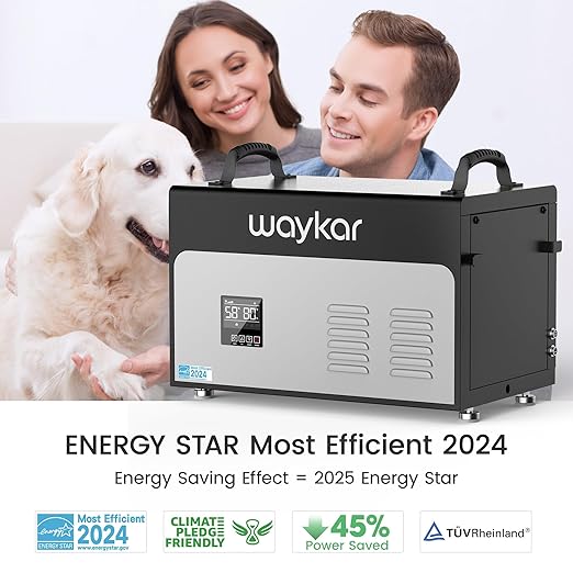 Waykar 130 Pints Energy Star Most Efficient Commercial Dehumidifier with Pump and Drain Hose for Crawl Spaces, Basements, Ducted Industrial Use, and Water Damage Unit - 5-Year Quality Coverage - Image 3