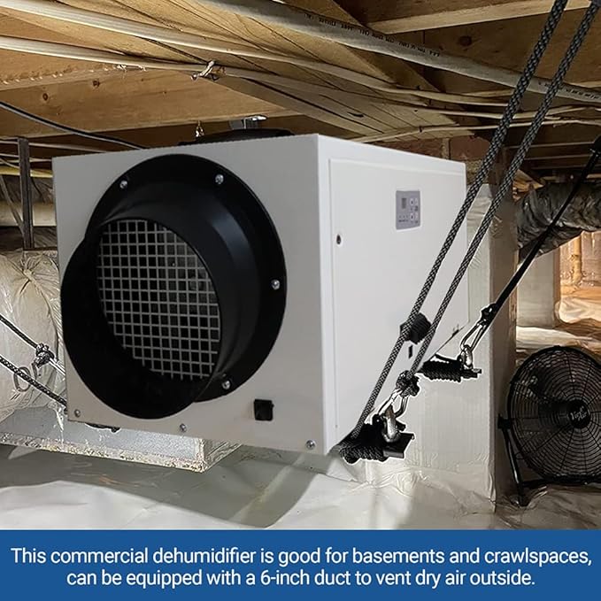 HD70 168 pints Crawlspace Dehumidifiers for Basements, Commercial Dehumidifier for Home, Garages, Water Damage Restoration, dehumidifiers for Crawl Space ETL Listed - Image 5