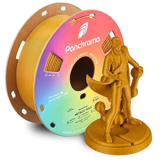 Polymaker Panchroma Metallic PLA Filament, Metallic Gold 1.75mm 3D Printing Filament, 3D Printer PLA Filament, Fit Most FDM 3D Printers, 1kg Spool (2.2lbs) by Polymaker