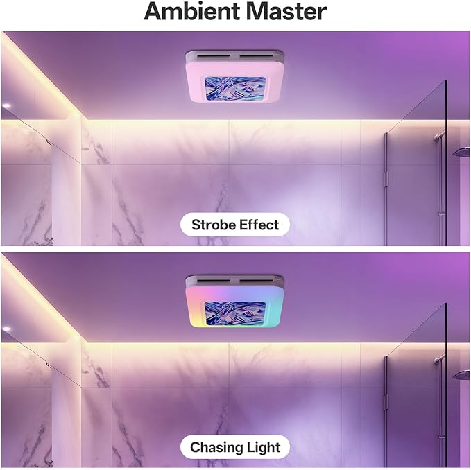 Bathroom Fan with Humidity Sensor,230 CFM 1.0 Sone Bathroom Exhaust Fan with Light,Ventilation and Exhaust Fan with Remote Control and Timer Function,Violet Blue - Image 3