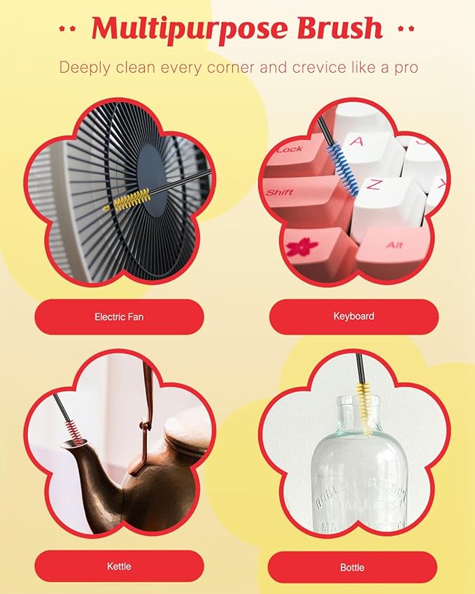 Pawfly 18 Pcs Hummingbird Feeder Cleaning Brushes, Mini Nylon Hummingbird Feeder Brushes for Cleaning, Tiny Brushes for Cleaning Small Parts, Small Cleaner Brushes, Hummingbird Feeder Parts, 3 Colors - Image 6