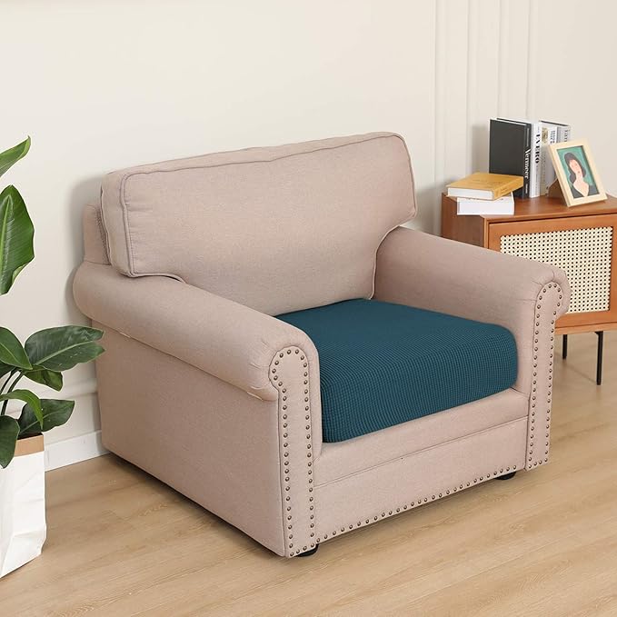 Easy-Going Stretch Chair Cushion Cover Sofa Cushion Furniture Protector Sofa Seat Sofa Slipcover Sofa Cover Soft Flexibility with Elastic Bottom(Chair Cushion, Deep Teal) - Image 2