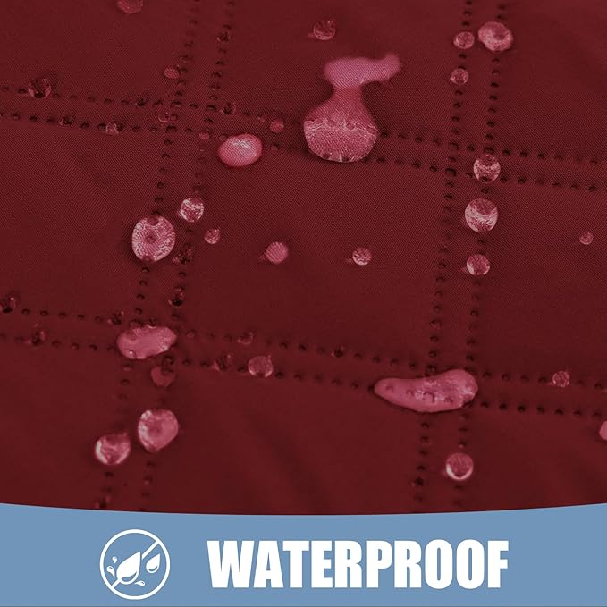 Smiry Waterproof Dog Bed Cover Pet Blanket, Soft Washable Dog Blanket for Furniture Bed Couch Sofa Reversible, Checkered (68"x82", Wine Red/Beige) - Image 2