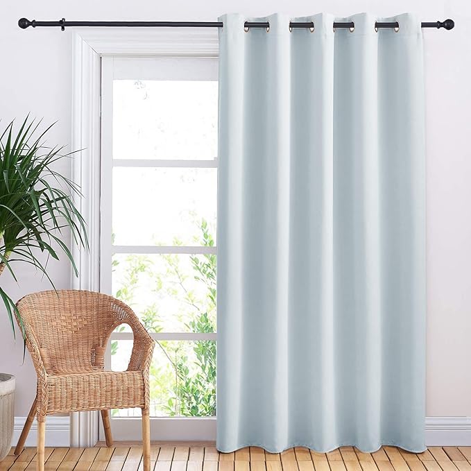 NICETOWN Patio Door Curtain Vertical Blinds, Reduce Sunlight Grommet Top Room Divider Curtain Panel Screen Partitions for Furniture Protecting (Cloud Grey, 70 inches Wide x 84 inches Long) - Image 2