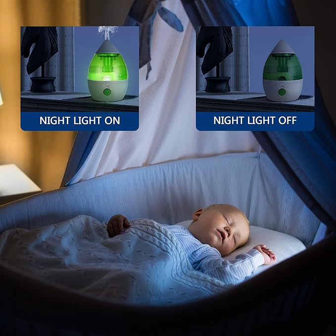 TRY & DO Small Plant Humidifier Indoor Up to 12 Hours 1L Air Humidifier With Optional Night Light 360° Nozzle Humidifiers for Bedroom - Image 2