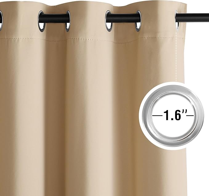 NICETOWN Biscotti Beige Light Blinds - Microfiber Grommet Thermal Insulated Shades for Kid's Room, Yard, Boys Room, Girls Room, Nursery - Lightweight, 1 Pair, W52 x L95 - Image 3
