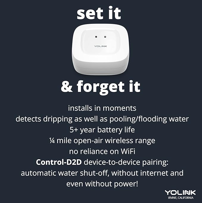 YoLink Water Leak Detection Starter Kit, w/SpeakerHub Audio/Talking Hub & Water Leak Sensor 1, LoRa Up to 1/4 Mile Open-Air Range, SMS/Text, Email & Push Notifications, w/Alexa, IFTTT, Home Assistant - Image 9