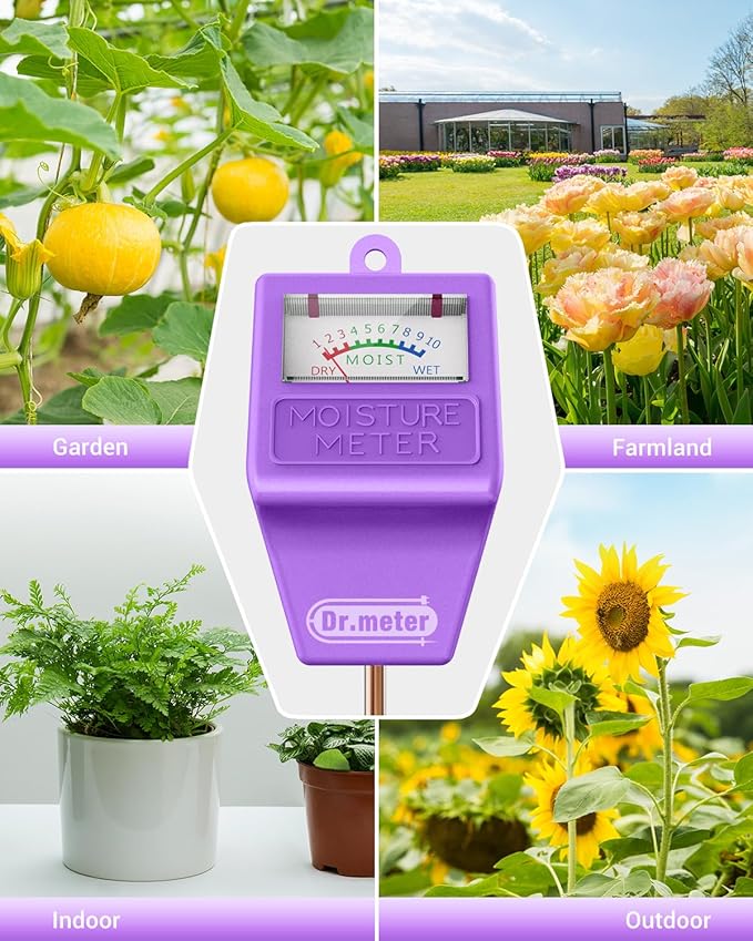 Soil Moisture Meter Tester for Plants, Hygrometer Moisture Sensor for Houseplants Indoor Outdoor Garden Lawn Use - Plant Water Meter Gauge Test Kit, No Battery Needed - Gardening Gifts - Image 7