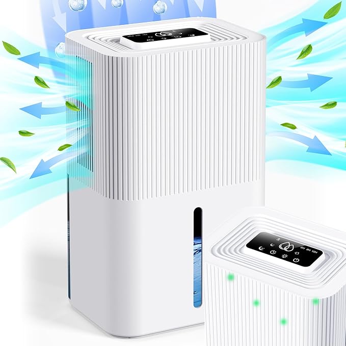 Portable Dehumidifier for Small Room, Bathroom & Closet | 91 OZ Tank | Compact Quiet Dehumidifier for RV, Bedroom (No Basements) | Auto Shut-Off White by Unknown
