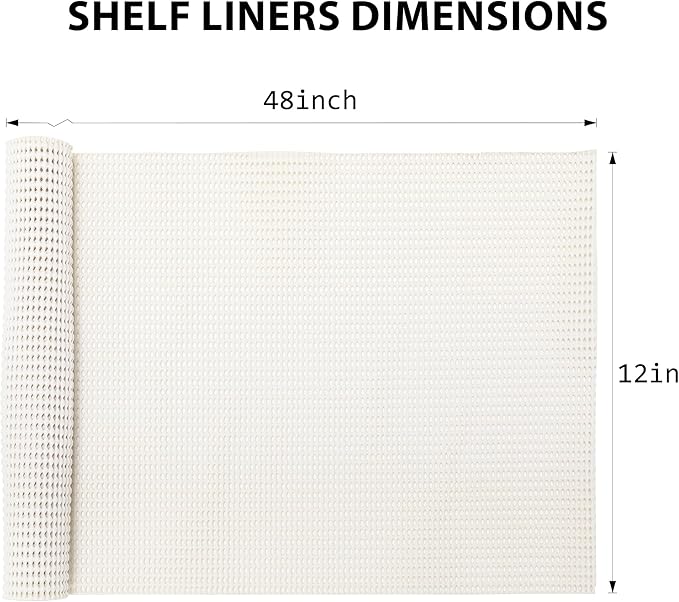 Shelf Liners for Cabinets-Drawer Liner Cabinet Liners for Shelves Kitchen,Non-Adhesive,Non-Slip,Grayish White,12 x 48 inch - Image 7