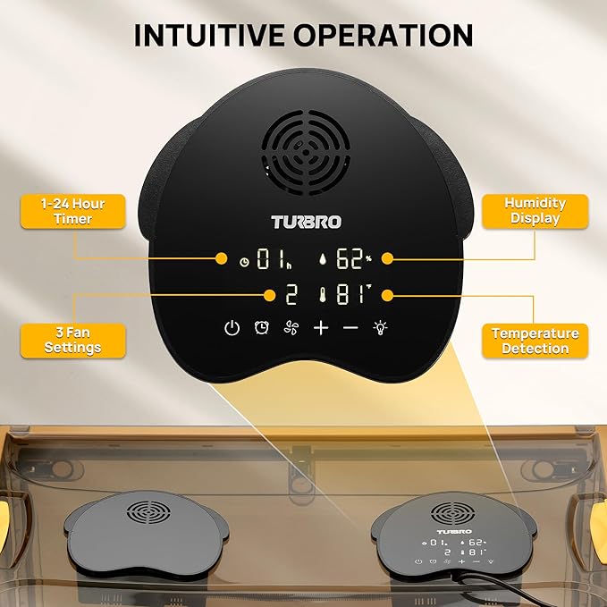 TURBRO 157 L Pet Incubator for Puppies and Kittens, Temperature and Humidity Control with Thermostat, Ventilation System, 3 Fan Speeds, All Accessories Included - Image 5