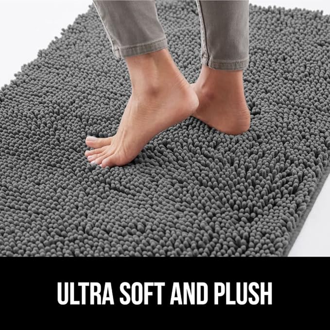 GORILLA GRIP SOAKSTOPPER Dog Door Mat, 60x36 Machine Washable Rug Absorbent Doormat Captures Moisture Mud Dirt, Quick Dry Soft Chenille Entryway Rugs Indoor Entrance Mats for Dog Paws, Grey - Image 8
