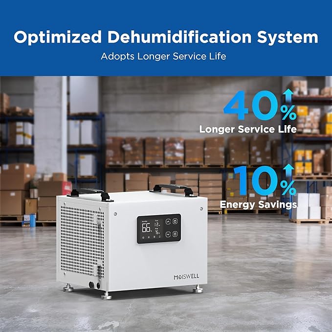 70 Pints Commercial Dehumidifier, Portable Crawl Space Dehumidifier for Basement Energy Star Certified Compact Dehumidifiers for Home with Drain Hose, Auto Defrost, Timer - Image 3