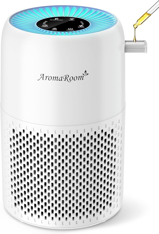 AromaRoom Air Purifiers for Bedroom with True HEPA13 Filters 3-in-1, Pet Air Purifier with Aroma Pad for Wildfires Smoke Pollen Dander, 22dB Quiet Air Cleaners for Baby Room Office Dorm by AromaRoom