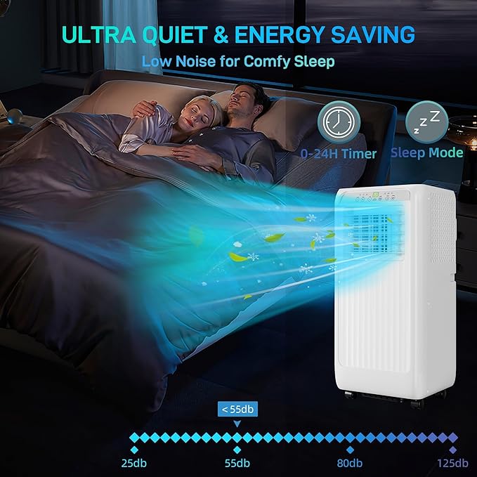 GarveeHome Portable Air Conditioner, 10,000 BTU Quiet AC for Bedroom, Ventless Design with Auto Evaporation, 3 in-1 Cooling/Dehumidifier/Fan, Portable Room Air Conditioner. - Image 7