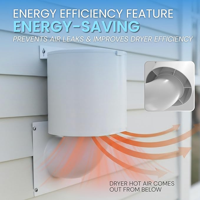 Dryer Vent Kit – 4 Inch Exterior Dryer Vent Cover with 3FT Vent Hose, 2 Hose Clamps, Tape & Screws | Energy Saving & Pest Resistant - Image 4