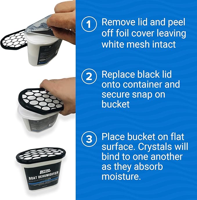 Moisture Absorber 4 Pack with Activated Charcoal Dehumidifier Bucket, Unscented Odor Absorber for Closet Basement Bathroom Boat RV, Disposable - Better Boat - Image 4