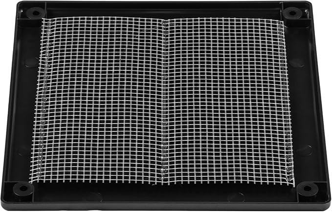 6" x 6" (Outer Size) Square Air Vent Cover – Black Plastic Vent Deflector - Screen Mesh, Surface Mount Wall Ceiling – Cold Air Return Soffit Air Vent Cover - Register Indoor Outdoor - Image 8