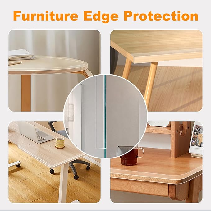 2 in x 13.12 FT,Clear Soft Corner Protectors for Furniture Strip,Sharp Edge & Table Bumper,Window Edge,Wall Protector, Soft Corner Guards Safe for Proof,Table Corner Protectors in Family - Image 6