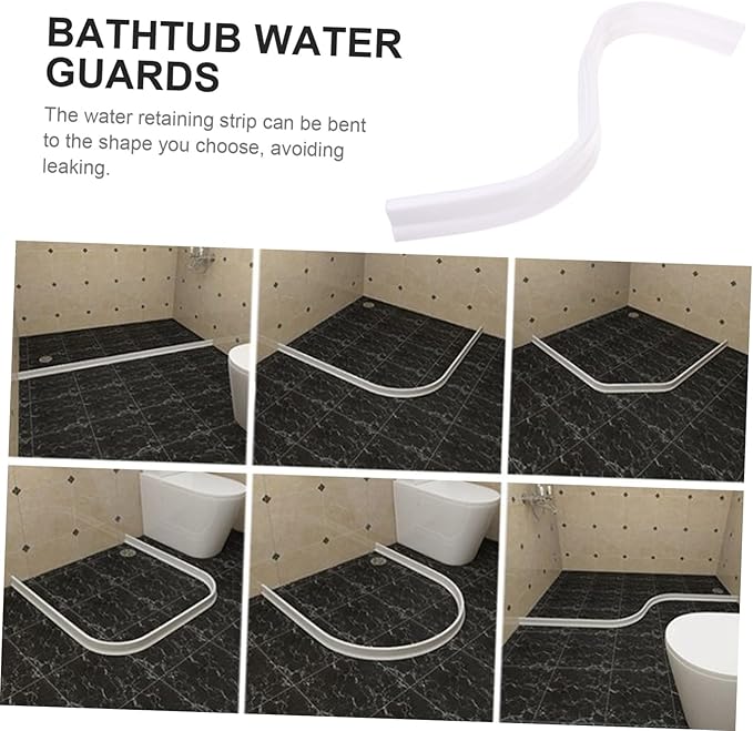 Retaining Strip for Bathroom Kitchen Bendable Water Baffle Strip for Shower Wet Area Separation Easy Installation Safe Soft Material - Image 7