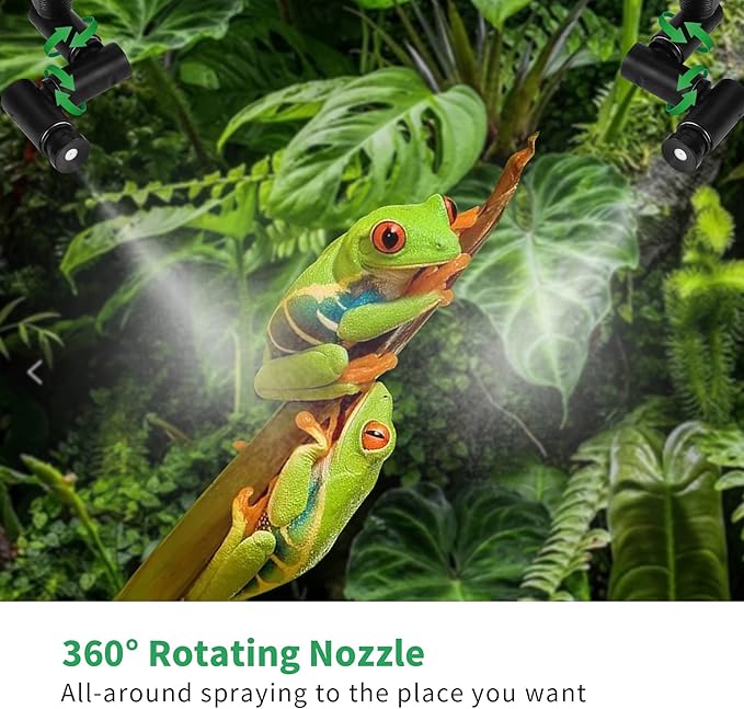 Reptile fogger Smart Spray System, Reptile Humidifiers Automatic with Timer, Reptile Mister with 360°Adjustable Misting Nozzles for Terrariums Amphibian Lizard Snake Frog Plants - Image 3