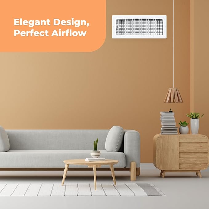 Aluminum 16 x 6 Inch Air Vent Covers Wall AC Grille – Premium Register Vent Cover – Durable Rustproof Aluminum Wall Vent – Multi-Shutter Damper – Individually Adjustable Front Blades, White - Image 7