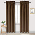 DWCN Blackout Curtains for Bedroom – Thermal Insulated Room Darkening Drapes for Living Room, Brown, W 42 x L 84 Inch, Set of 2 Rod Pocket Curtain Panels by DWCN