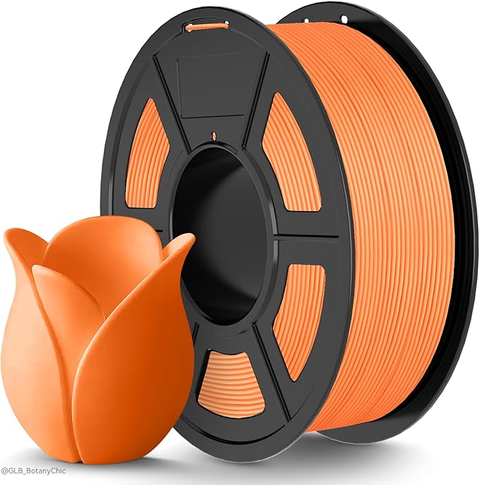 TECBEARS High Speed PLA 3D Printer Filament，Matte PLA Filament 1.75mm for High Speed 50-600mm/s, High Toughness Matte Filament, Orange 1KG by TECBEARS