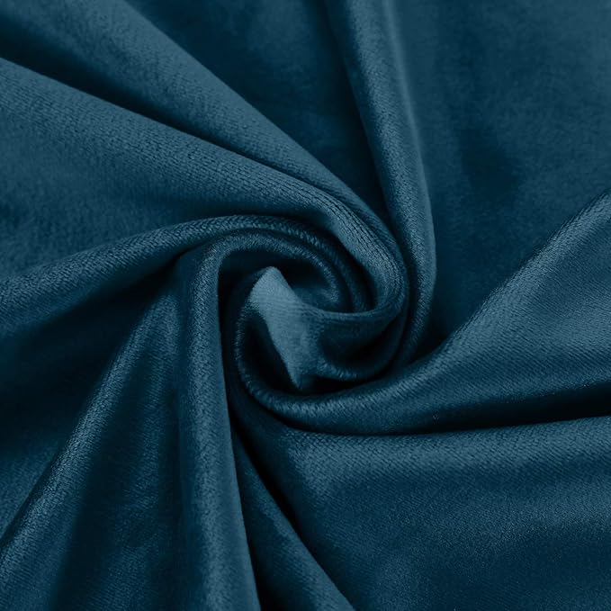 ChadMade Blackout Lined Premium Velvet Curtain Midnight Blue 100Wx96L Inch (1 Panel), Eyelet Grommet for Livingroom Bedroom Theater Studio, Leon Collection - Image 6