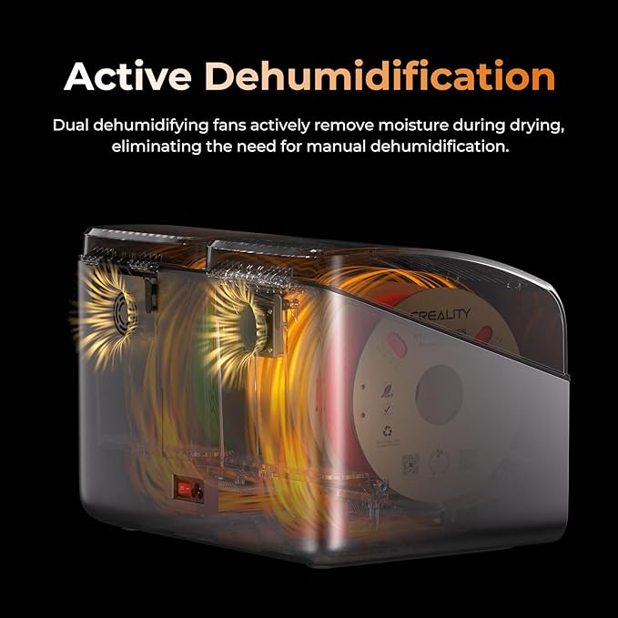 Creality Space Pi X4 Filament Dryer, 4 Spools 3D Printer Filament Dryer Box with 360° Hot-Air Circulation, Dual Independent Heating Chambers for 1.75/2.85mm PLA, PETG, ABS, Nylon - Image 5