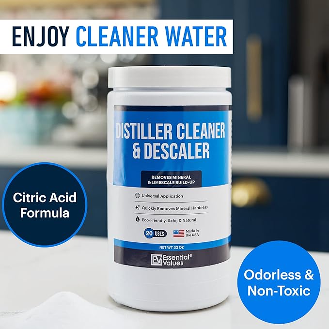 Essential Values Distiller Cleaner Descaler - 2 LBS Water Distiller Cleaner - Citric Acid for Cleaning Powder for Distilling Machines, Kettles - Remove Limescale & Mineral Buildup - Image 6