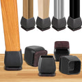 16PCS Square Silicone Chair Leg Floor Protectors for Hardwood Floors, Felt Furniture Pads Covers Table Chair Leg Caps, Large Chair Sliders for Wood Floors, Anti-Scratches&Noise(Black, Fit:1.1"-1.4") by GAGUIUP