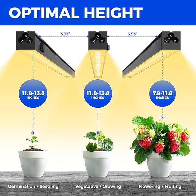 Barrina T5 Grow Lights for Indoor Plants Full Spectrum, 1FT 10W (2 X 5W) Indoor Plant Light with Separate Switch, Linkable, Grow Lamp with Magnetic Installation, Yellow, 2 Packs - Image 7