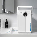 Small Dehumidifier with Drain Hose, Portable Dehumidifier for Bathroom, 118oz Dehumidifiers for Home 800 sq ft with 7 Colorful Light, Quiet Dehumidifiers for Bedroom RV Closet Basement,White by Bigcapacitybigpeaceofmind