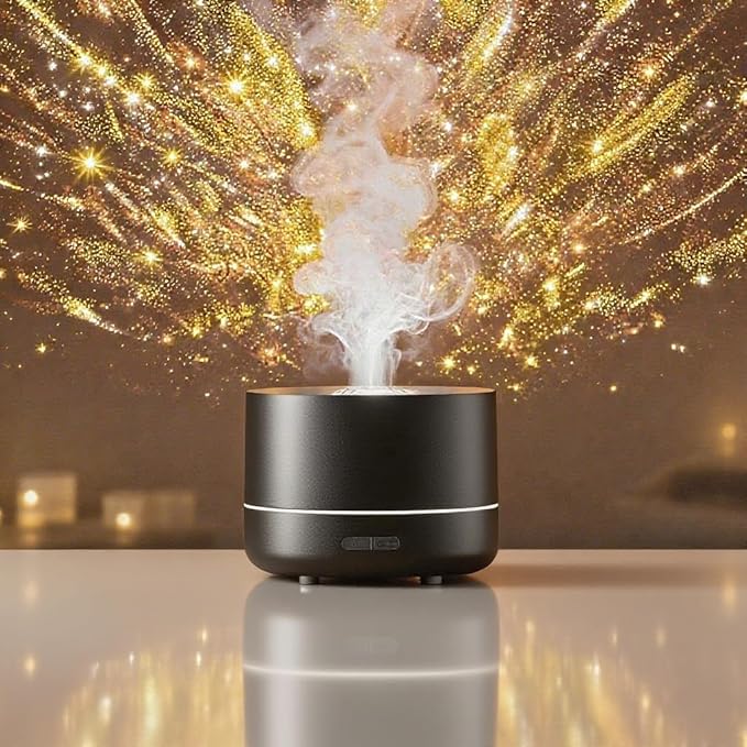 3-in-1 Galaxy Projector Humidifier & Essential Oil Diffuser, 7-Color Rotating Star Night Light with Healing Water Wave Lighting, Aromatherapy for Relaxation & Sleep, for Bedroom Home Decor by Unknown