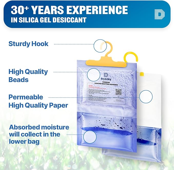 Dry & Dry 10 Pack[7 OZ] Premium Moisture Absorbers Dehumidifiers for Basement Dehumdifiers for Bedroom Small Dehumidifiers - Moisture Absorber - Image 6