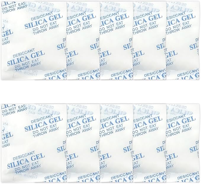 10 Pack 10g Silica Gel Desiccant Bags - Reusable Humidity Control for Camera Gear, Leather Goods & Collectible Storage (10) by Unknown