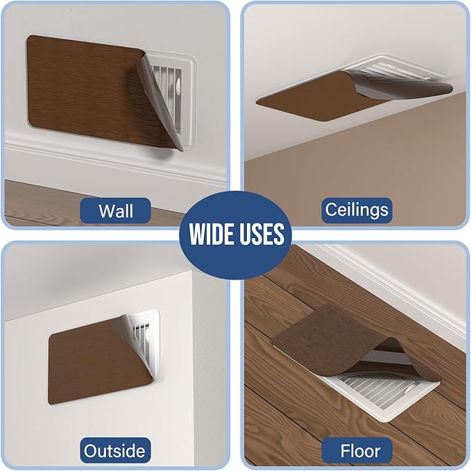 BEWAVE High Strength Magnetic Vent Covers for Home Ceiling, Metallic Air Vent Covers for Floor, Wall, Ceiling Steel Registers, RV, HVAC and AC, 8" x 15.5", Set of 2 - Image 5