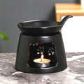 Ceramic Essential Oil Burner, BAOBYAO Wax Melt Burners Humidifier Yoga Aromatherapy Fragrance Diffuser Candle Holder for Living Room, Bedroom, Office Decoration (Black, 4 * 4 * 5 Inch) by Unknown