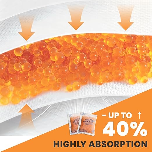 Vrurc Color-Indicating Silica Gel Desiccant Packets – 5 Gram (55 Pack) Food-Grade Premium Moisture Absorber, Re-Activatable Desiccant for Food Storage, Seeds, Electronics, and 3D Printing Supplies - Image 3