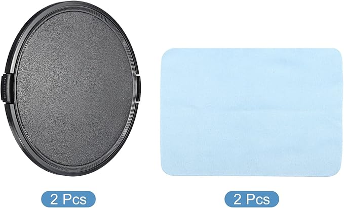 PATIKIL Camera Lens Cap, 2 Pack Sides Pinch Front Lens Cover with Microfiber Cleaning Cloth for 105mm Thread Universal DSLR Lenses for Nikon, for Fujifilm, for Pentax, for Leica - Image 3