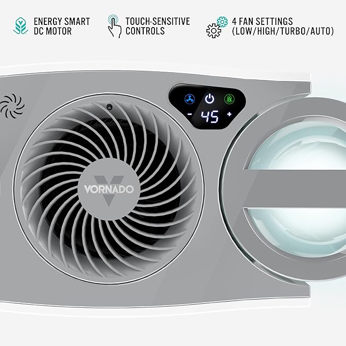 Vornado EVDC500 Energy Smart Evaporative Humidifier with Automatic Shut-off, 2 Gallon Capacity, LED Display, SimpleTank for Easy Fill and Cleaning, Dual Tank, Electronic Humidistat, 4 Fan Speeds - Image 3