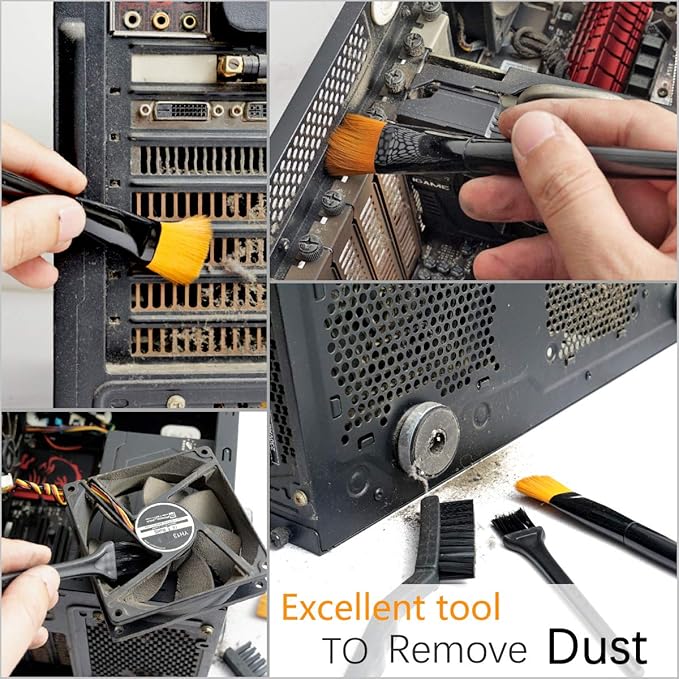 Computer PC Keyboard Laptop Electronics Camera Small Cleaning Brush Kit (Black, Set of 7) - Image 4