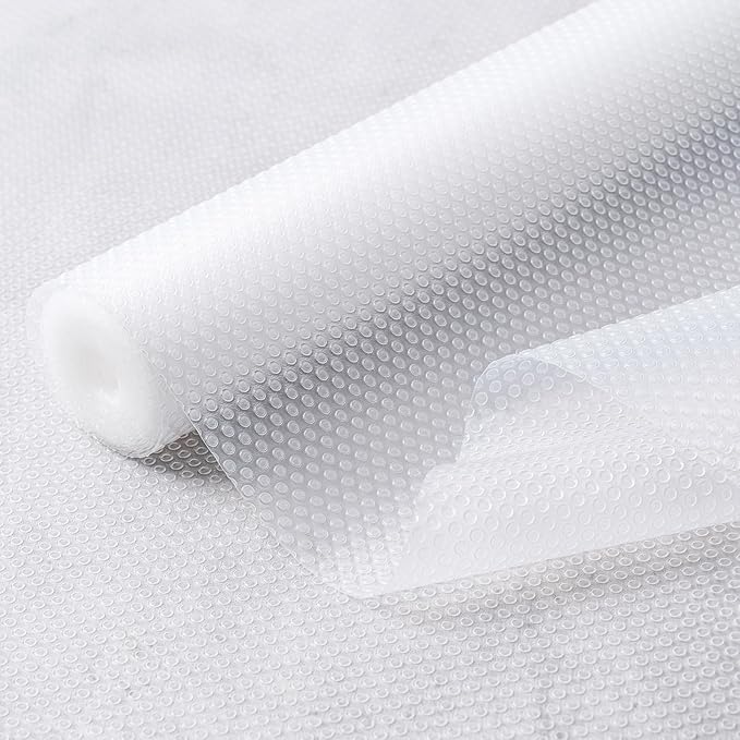 12 Inches x 10 FT Non-Adhesive Shelf Liner Water Resistant Oil-Proof Thickened Easy to Clean and Cut Drawer Mats for Refrigerator, Desk, Cabinet, Kitchen by Amrules